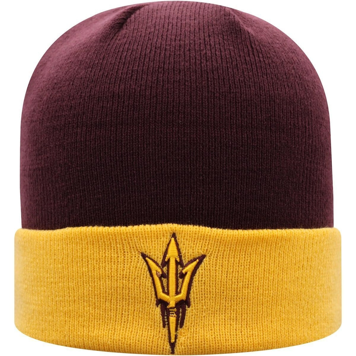 Top Of The World Men's Maroon/Gold Arizona State Sun Devils Core 2-Tone Cuffed Knit Hat 2 Top Of The World Men's Maroon/Gold Arizona State Sun Devils Core 2-Tone Cuffed Knit Hat - Image 2