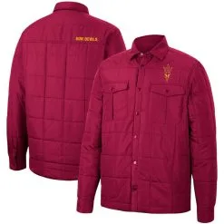 Colosseum Men's Maroon Arizona State Sun Devils Detonate Quilted Full-Snap Jacket