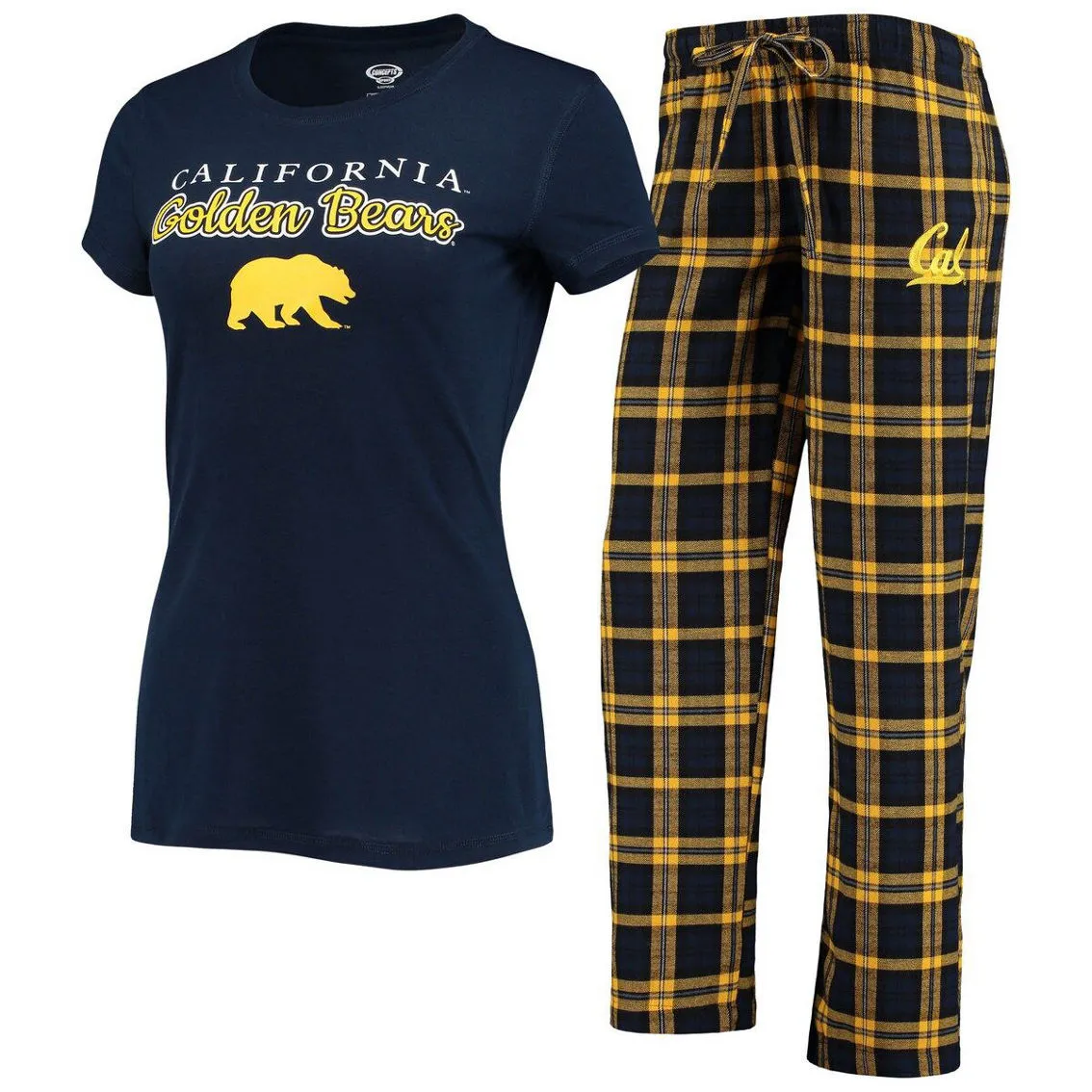 Concepts Sport Women's Navy/Gold Cal Bears Lodge T-Shirt & Flannel Pants Sleep Set 1 Concepts Sport Women's Navy/Gold Cal Bears Lodge T-Shirt & Flannel Pants Sleep Set