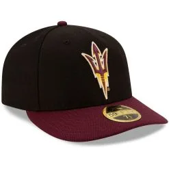 New Era Men's Black/Maroon Arizona State Sun Devils Basic Low 59FIFTY Fitted Hat -Arizona State Sun Devils Shop DSCO1148316683 1007 ALT3