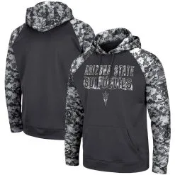 Colosseum Men's Charcoal Arizona State Sun Devils OHT Military Appreciation Digital Camo Pullover Hoodie
