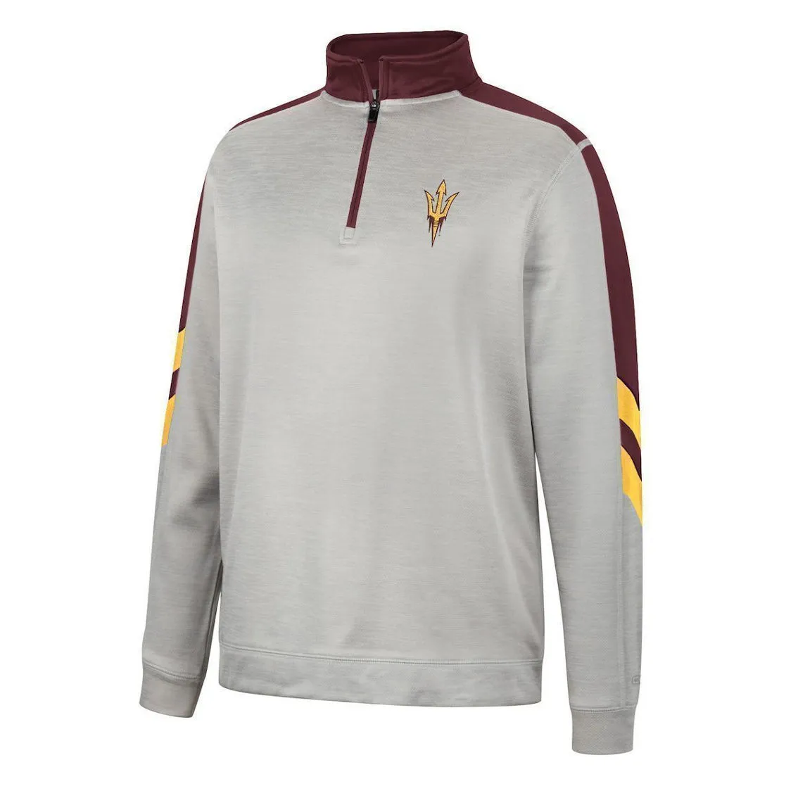 Colosseum Men's Gray/Maroon Arizona State Sun Devils Bushwood Fleece Quarter-Zip Jacket 3 Colosseum Men's Gray/Maroon Arizona State Sun Devils Bushwood Fleece Quarter-Zip Jacket - Image 3