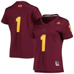 Adidas Women's #1 Maroon Arizona State Sun Devils Player Replica Football Jersey