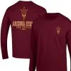Men's Champion Maroon Arizona State Sun Devils Team Stack Long Sleeve T-Shirt