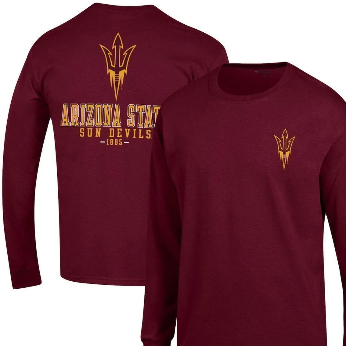 Men's Champion Maroon Arizona State Sun Devils Team Stack Long Sleeve T-Shirt 2 Men's Champion Maroon Arizona State Sun Devils Team Stack Long Sleeve T-Shirt - Image 2