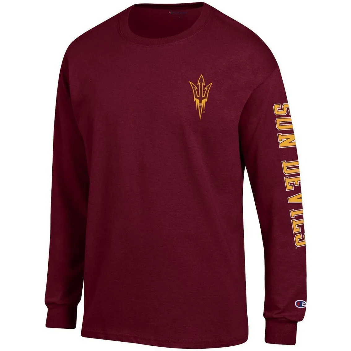 Men's Champion Maroon Arizona State Sun Devils Team Stack Long Sleeve T-Shirt 3 Men's Champion Maroon Arizona State Sun Devils Team Stack Long Sleeve T-Shirt - Image 3