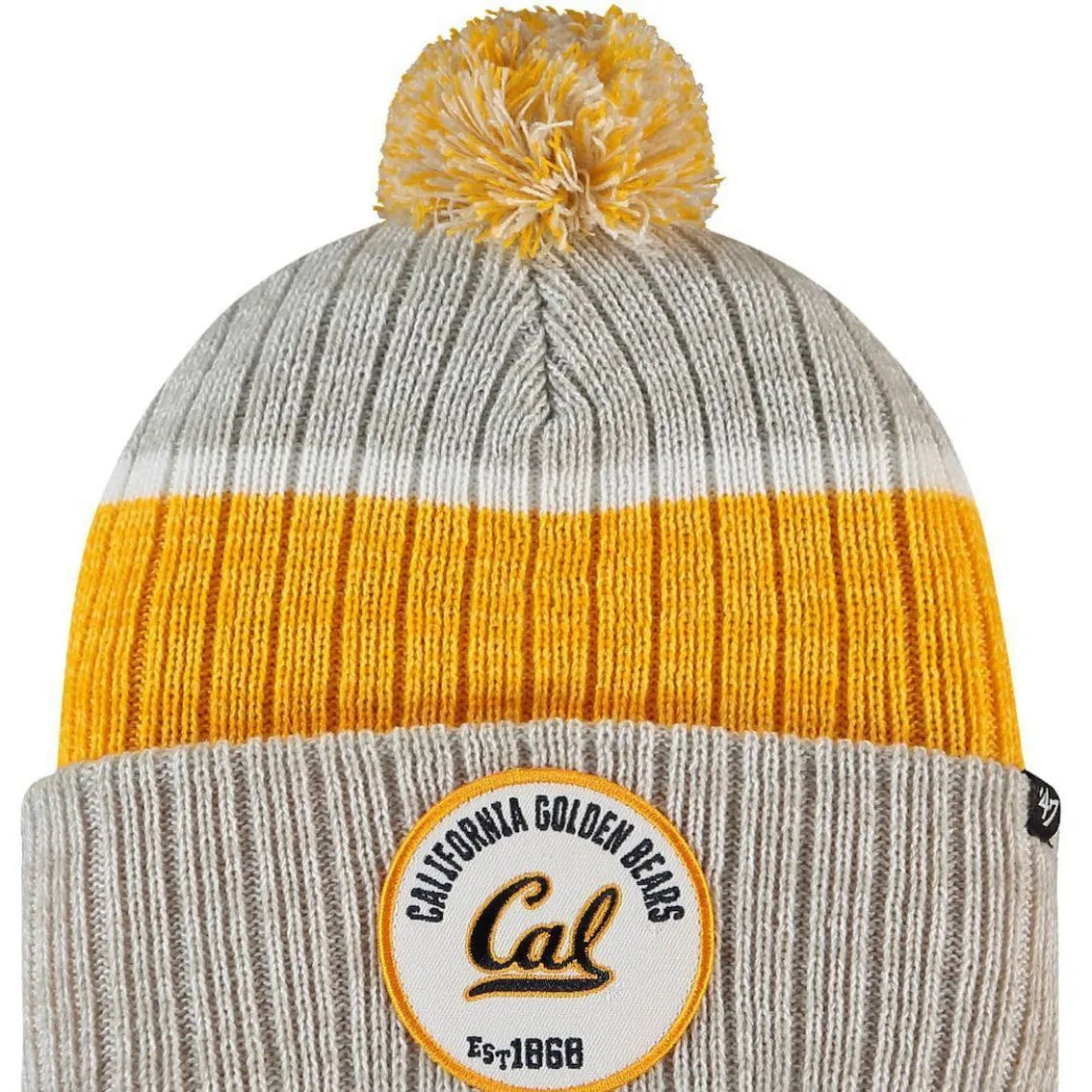 '47 Men's Gray Cal Bears Holcomb Cuffed Knit Hat With Pom 2 '47 Men's Gray Cal Bears Holcomb Cuffed Knit Hat With Pom - Image 2