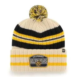 Men's '47 Natural Cal Bears Hone Patch Cuffed Knit Hat With Pom