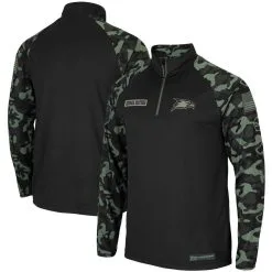 Colosseum Men's Black Georgia Southern Eagles OHT Military Appreciation Take Flight Raglan Quarter-Zip Jacket