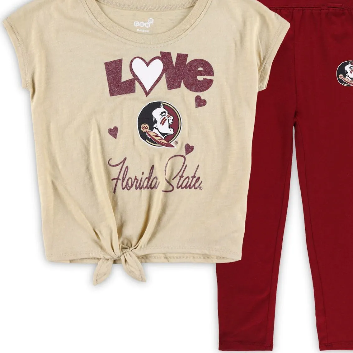 Outerstuff Preschool & Toddler Gold/Garnet Florida State Seminoles Forever Love T-Shirt & Leggings Set 1 Outerstuff Preschool & Toddler Gold/Garnet Florida State Seminoles Forever Love T-Shirt & Leggings Set