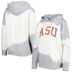 Gameday Couture Women's White/Gray Arizona State Sun Devils For The Fun Double Dip-Dyed Pullover Hoodie