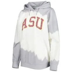 Gameday Couture Women's White/Gray Arizona State Sun Devils For The Fun Double Dip-Dyed Pullover Hoodie -Arizona State Sun Devils Shop DSCO1148321684 3550 ALT2