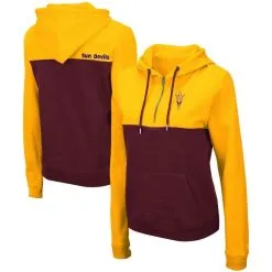 Colosseum Women's Gold/Maroon Arizona State Sun Devils Aidan Half-Zip Hoodie