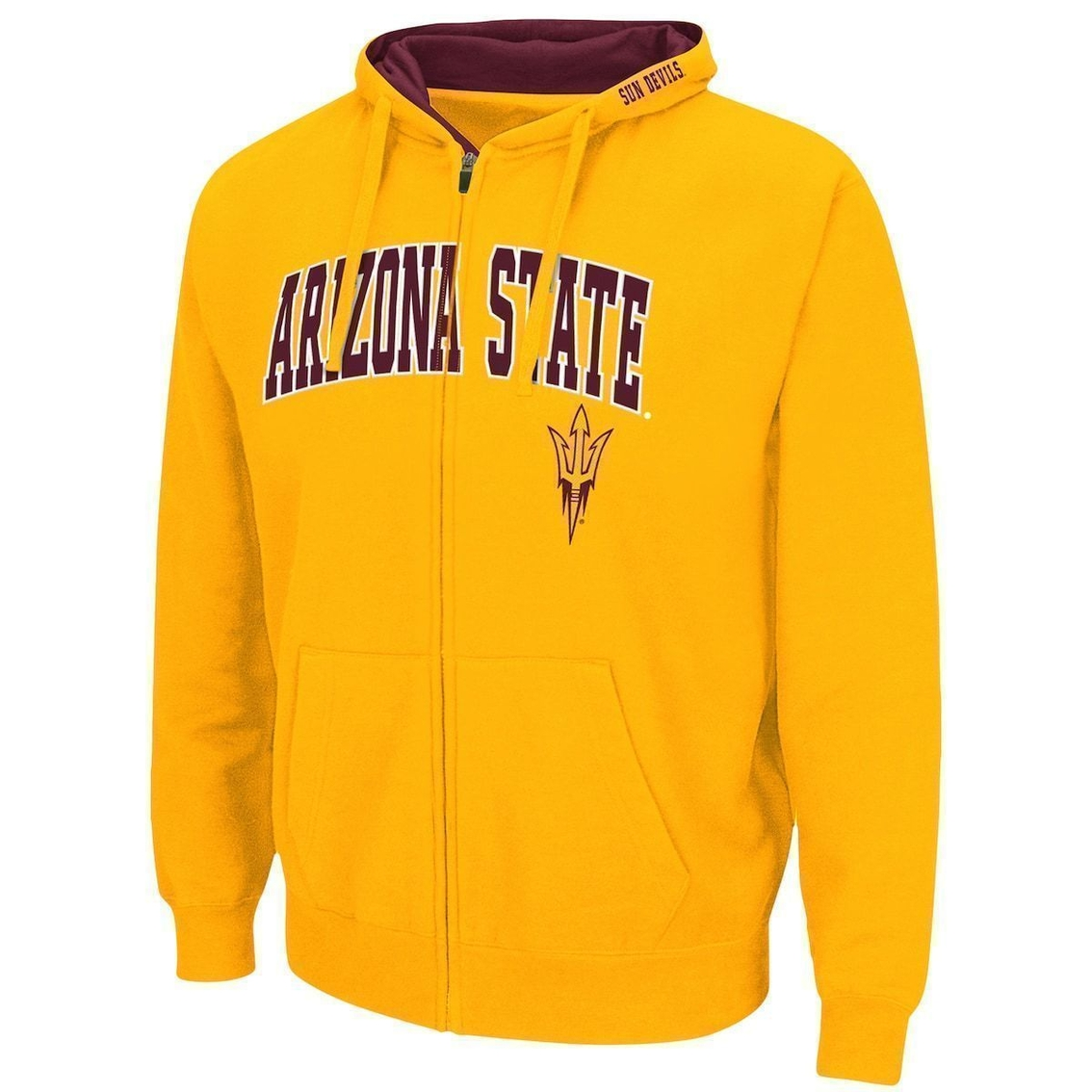 Colosseum Men's Gold Arizona State Sun Devils Arch & Logo 3.0 Full-Zip Hoodie 3 Colosseum Men's Gold Arizona State Sun Devils Arch & Logo 3.0 Full-Zip Hoodie - Image 3