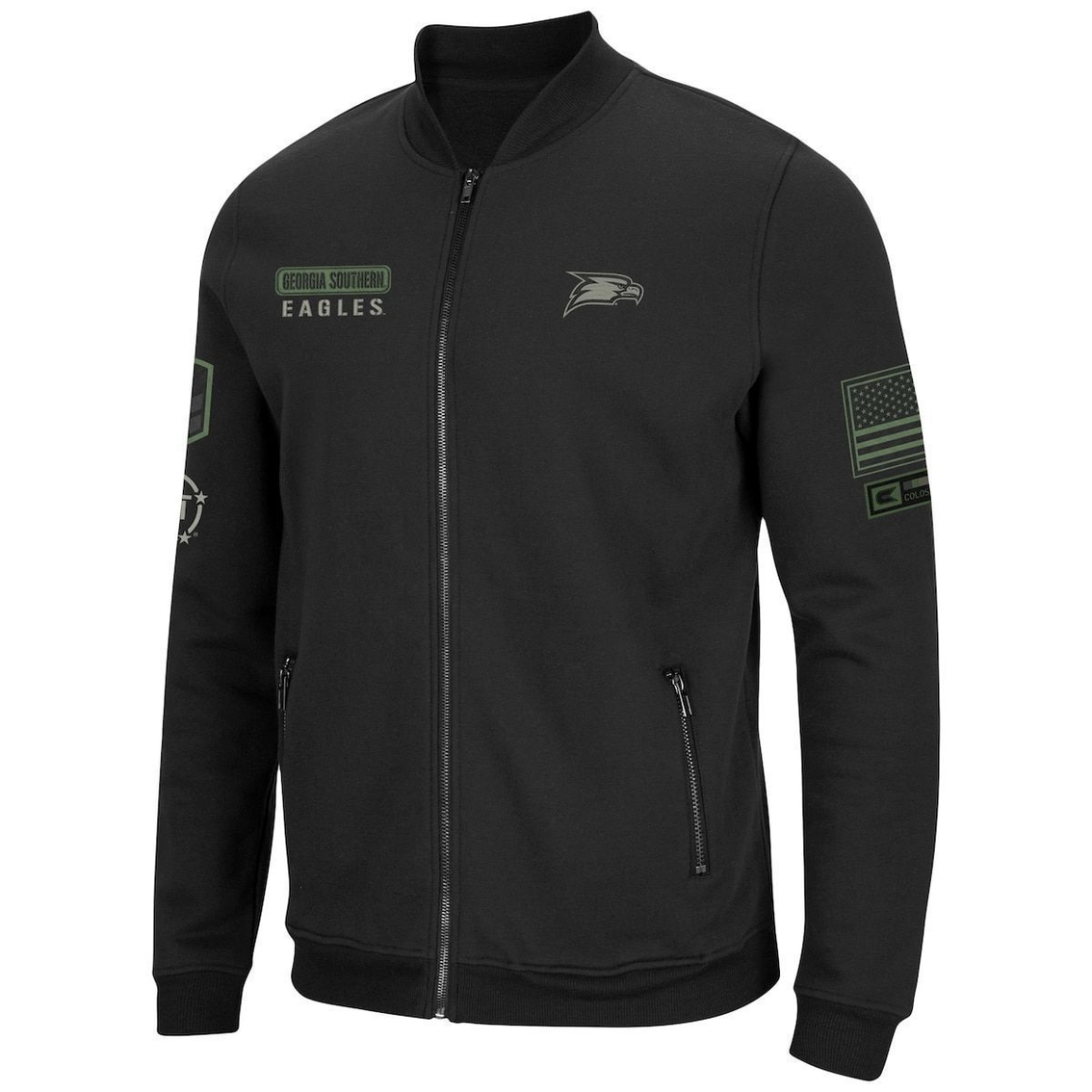 Colosseum Men's Black Georgia Southern Eagles OHT Military Appreciation High-Speed Bomber Full-Zip Jacket 3 Colosseum Men's Black Georgia Southern Eagles OHT Military Appreciation High-Speed Bomber Full-Zip Jacket - Image 3