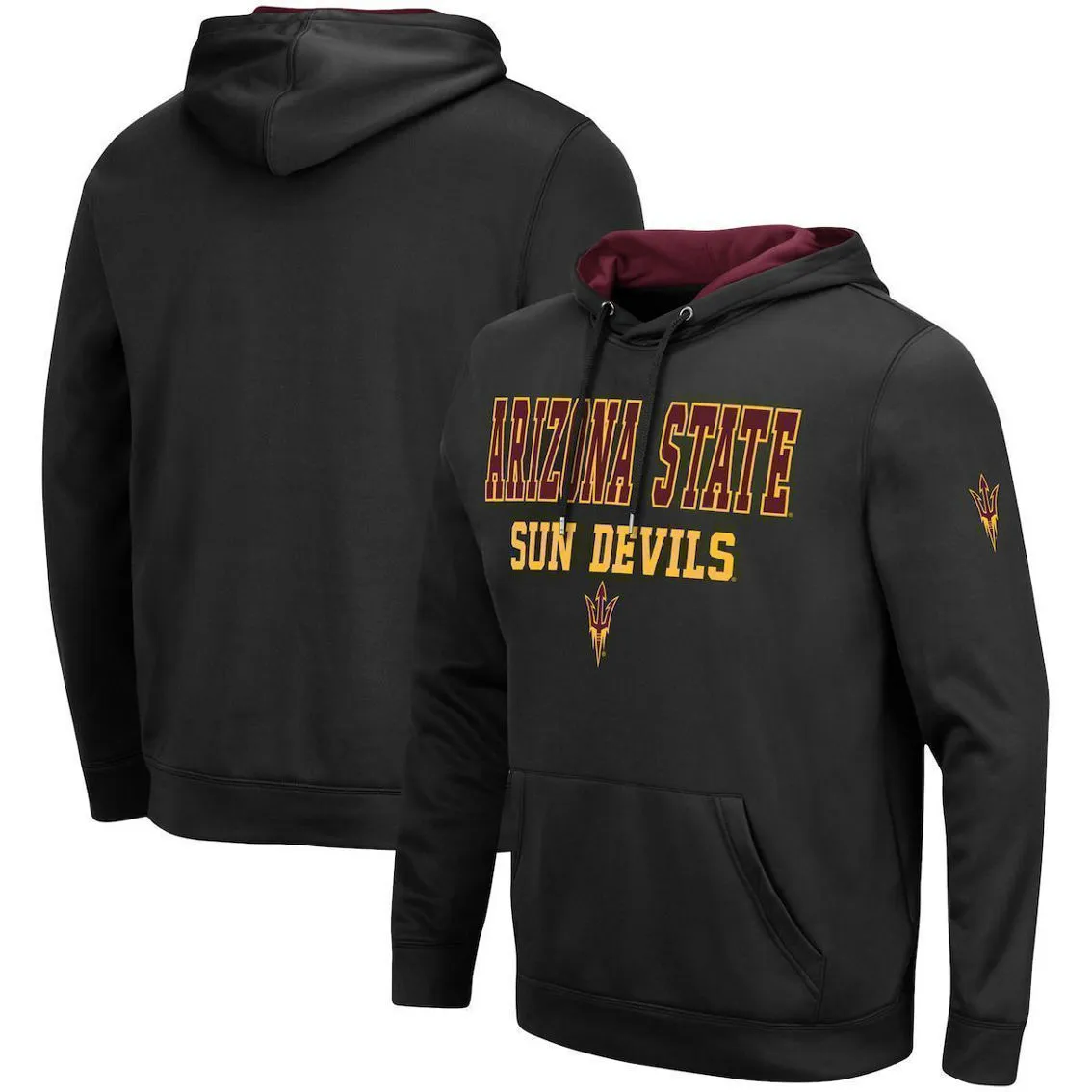 Colosseum Men's Black Arizona State Sun Devils Sunrise Pullover Hoodie 2 Colosseum Men's Black Arizona State Sun Devils Sunrise Pullover Hoodie - Image 2
