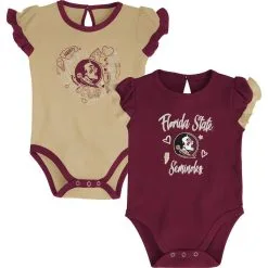 Outerstuff Girls Newborn & Infant Garnet/Gold Florida State Seminoles Too Much Love Two-Piece Bodysuit Set