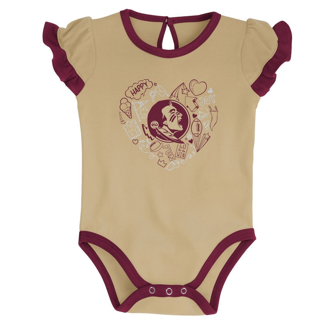 Outerstuff Girls Newborn & Infant Garnet/Gold Florida State Seminoles Too Much Love Two-Piece Bodysuit Set 4 Outerstuff Girls Newborn & Infant Garnet/Gold Florida State Seminoles Too Much Love Two-Piece Bodysuit Set - Image 4