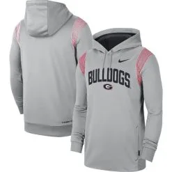 Nike Men's Gray Georgia Bulldogs 2022 Game Day Sideline Performance Pullover Hoodie
