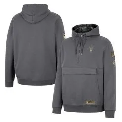 Colosseum Men's Charcoal Arizona State Sun Devils OHT Military Appreciation Quarter-Zip Hoodie