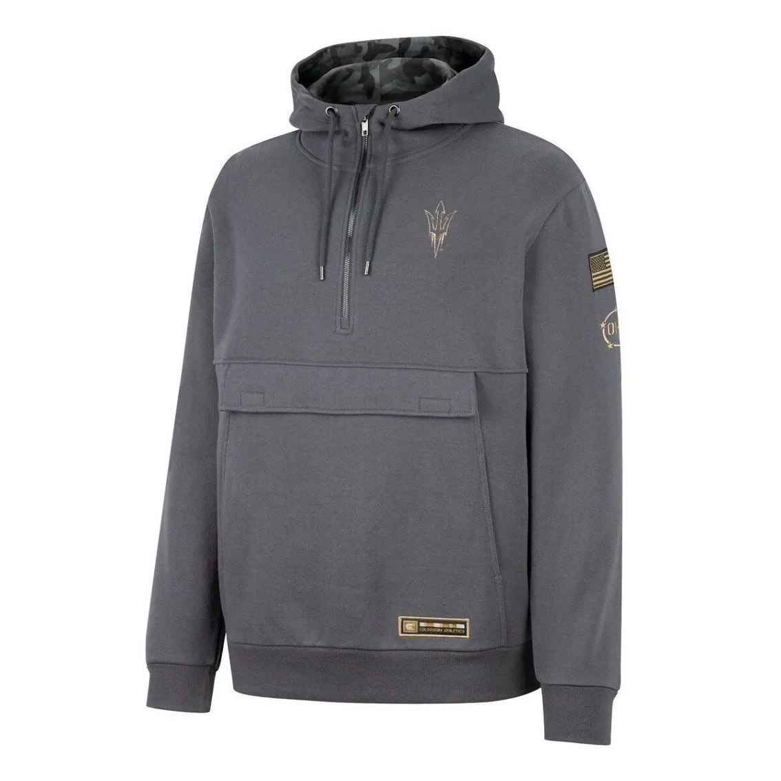 Colosseum Men's Charcoal Arizona State Sun Devils OHT Military Appreciation Quarter-Zip Hoodie 3 Colosseum Men's Charcoal Arizona State Sun Devils OHT Military Appreciation Quarter-Zip Hoodie - Image 3