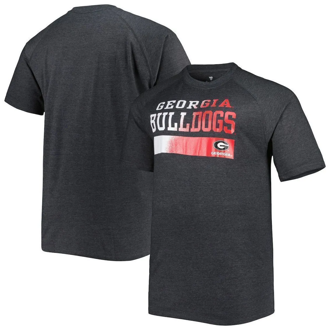 Profile Men's Charcoal Georgia Bulldogs Big & Tall Raglan T-Shirt 2 Profile Men's Charcoal Georgia Bulldogs Big & Tall Raglan T-Shirt - Image 2