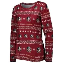 Women's Concepts Sport Garnet Florida State Seminoles Flurry Ugly Sweater Long Sleeve T-Shirt & Pants Sleep Set -Arizona State Sun Devils Shop DSCO1150498347 2862 ALT2