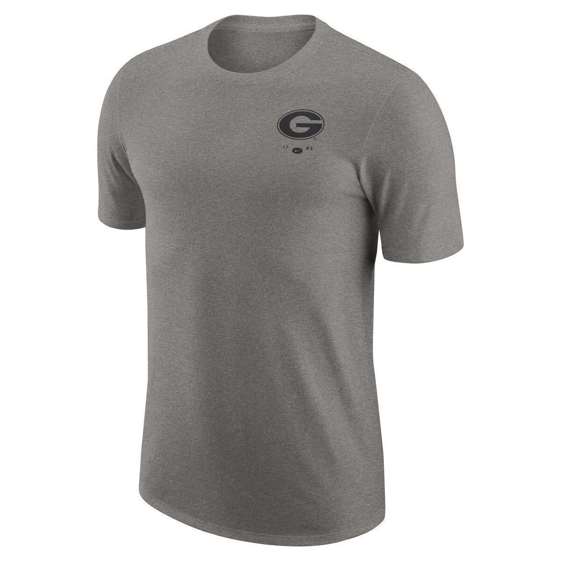 Nike Men's Heather Gray Georgia Bulldogs Logo 2-Hit Tri-Blend T-Shirt 3 Nike Men's Heather Gray Georgia Bulldogs Logo 2-Hit Tri-Blend T-Shirt - Image 3
