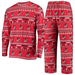 Concepts Sport Men's Red Georgia Bulldogs Ugly Sweater Knit Long Sleeve Top And Pant Set