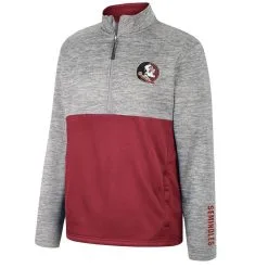 Colosseum Men's Gray Florida State Seminoles John Half-Zip Jacket -Arizona State Sun Devils Shop DSCO1150992261 1927 ALT2