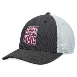 Top Of The World Men's Charcoal/White Arizona State Sun Devils Townhall Trucker Snapback Hat