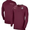 Men's Nike Garnet Florida State Seminoles 2022 Coach Performance Long Sleeve V-Neck T-Shirt