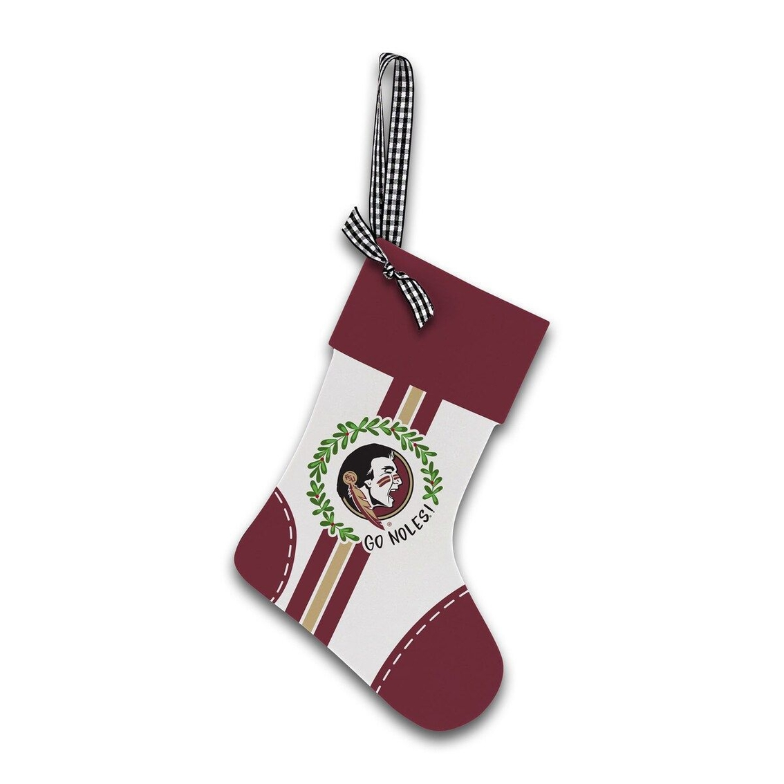 Magnolia Lane Florida State Seminoles Wood Stocking Ornament 1 Magnolia Lane Florida State Seminoles Wood Stocking Ornament