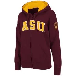 Colosseum Women's Maroon Arizona State Sun Devils Arched Name Full-Zip Hoodie