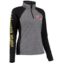 Camp David Women's Gray/Black Arizona State Sun Devils Finalist Quarter-Zip Pullover Jacket -Arizona State Sun Devils Shop DSCO1151350673 CKZW ALT2