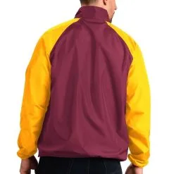 G-III Sports By Carl Banks Men's Maroon/Gold Arizona State Sun Devils Point Guard Raglan Half-Zip Jacket -Arizona State Sun Devils Shop DSCO1151350888 GOLDRE ALT2