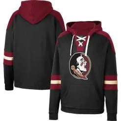 Colosseum Men's Black Florida State Seminoles Lace-Up 4.0 Pullover Hoodie