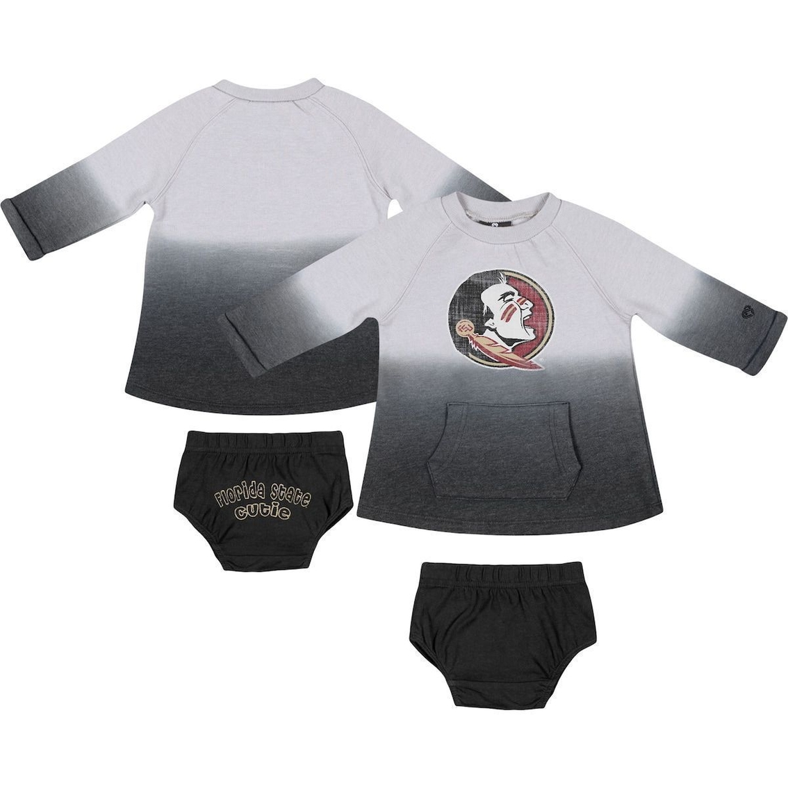 Colosseum Newborn & Infant Gray/Black Florida State Seminoles Hand In Hand Ombre Dress & Bloomers Set 1 Colosseum Newborn & Infant Gray/Black Florida State Seminoles Hand In Hand Ombre Dress & Bloomers Set
