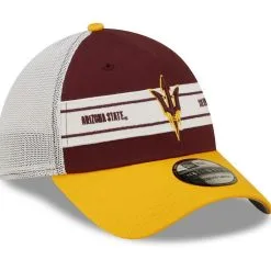 New Era Men's Maroon/Gold Arizona State Sun Devils Banded 39THIRTY Flex Hat -Arizona State Sun Devils Shop DSCO1152433837 GOLDRE ALT3