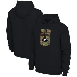 Nike Men's Black Georgia Bulldogs Veterans Camo Pullover Hoodie
