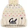 '47 Girls Youth Cream Cal Bears Sprinkles Cuffed Knit Hat With Pom