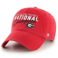 '47 Men's Red Georgia Bulldogs College Football Playoff 2021 National S Script Clean Up Adjustable Hat