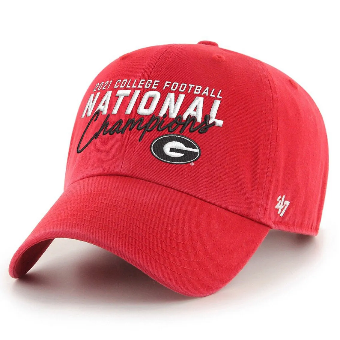 '47 Men's Red Georgia Bulldogs College Football Playoff 2021 National S Script Clean Up Adjustable Hat 1 '47 Men's Red Georgia Bulldogs College Football Playoff 2021 National S Script Clean Up Adjustable Hat