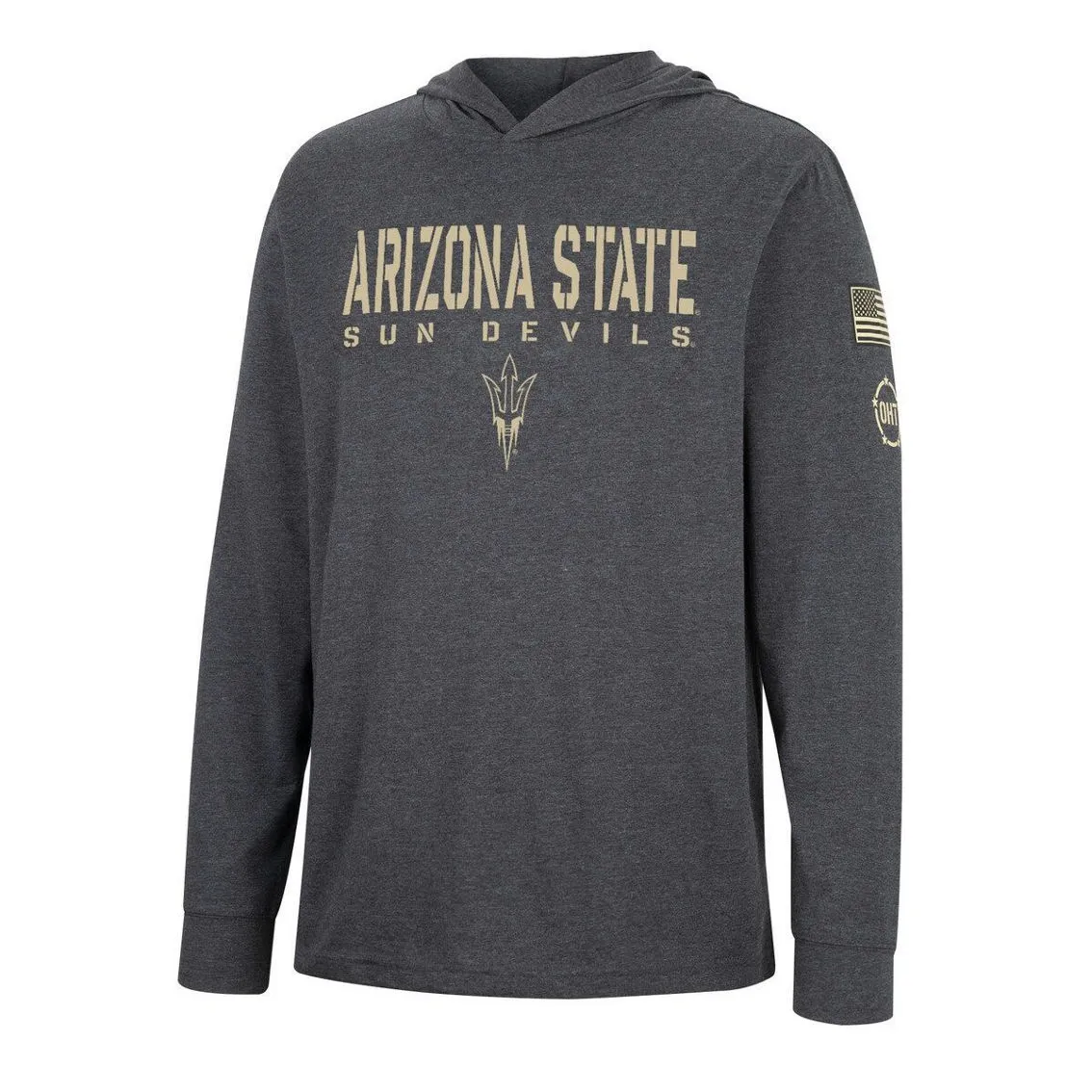 Colosseum Men's Charcoal Arizona State Sun Devils Team OHT Military Appreciation Hoodie Long Sleeve T-Shirt 3 Colosseum Men's Charcoal Arizona State Sun Devils Team OHT Military Appreciation Hoodie Long Sleeve T-Shirt - Image 3