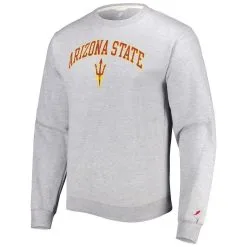 Men's League Collegiate Wear Gray Arizona State Sun Devils 1965 Arch Essential Pullover Sweatshirt -Arizona State Sun Devils Shop DSCO1153010265 1927 ALT2