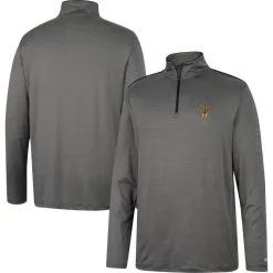 Colosseum Men's Charcoal Arizona State Sun Devils Logo Quarter-Zip Windshirt