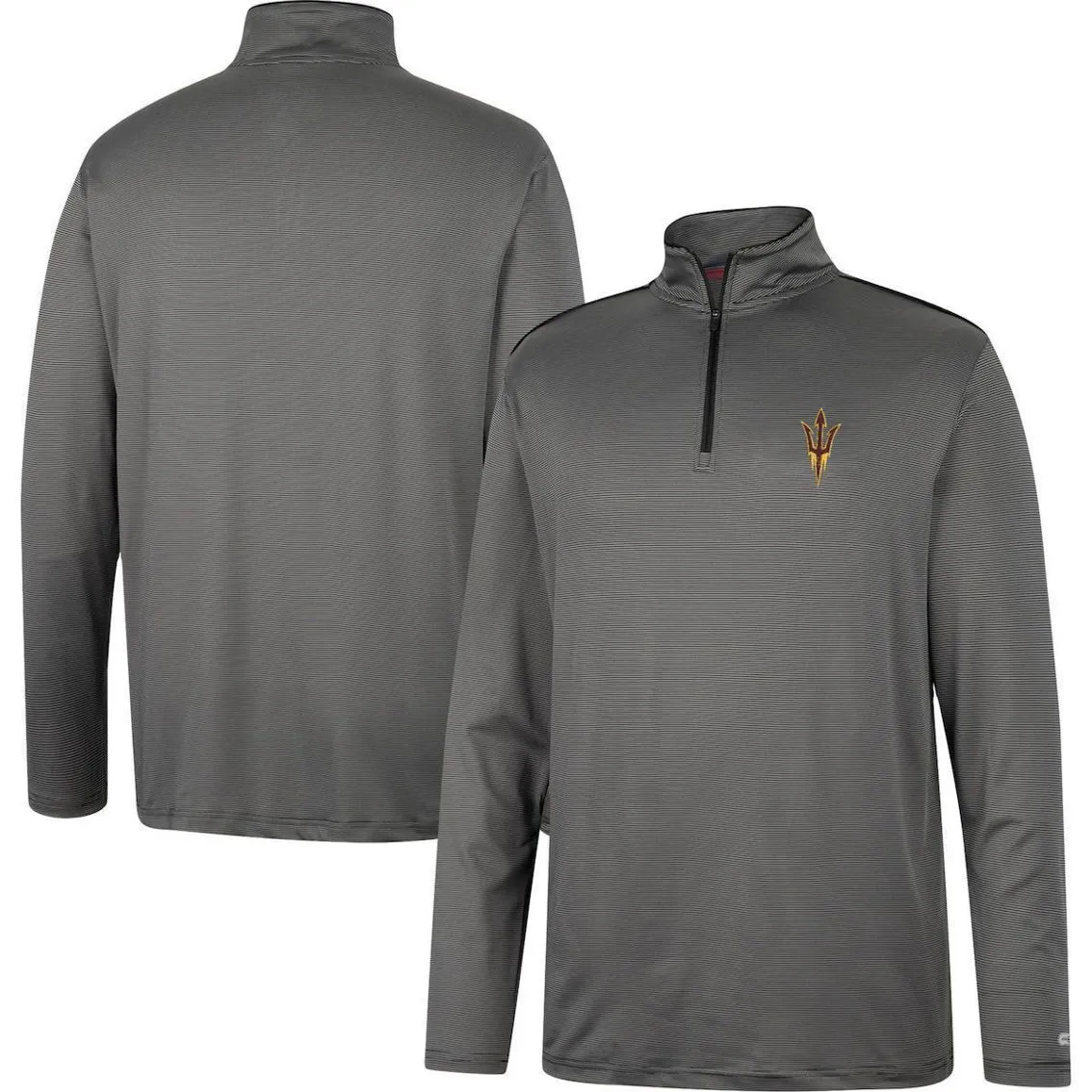 Colosseum Men's Charcoal Arizona State Sun Devils Logo Quarter-Zip Windshirt 1 Colosseum Men's Charcoal Arizona State Sun Devils Logo Quarter-Zip Windshirt