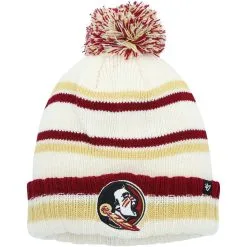 Youth '47 Cream Florida State Seminoles Driftway Cuffed Knit Hat With Pom