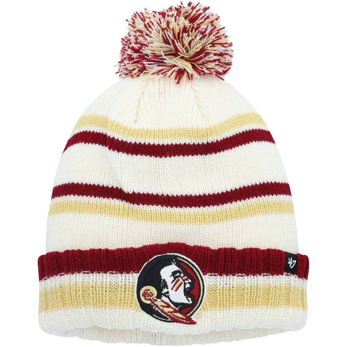 Youth '47 Cream Florida State Seminoles Driftway Cuffed Knit Hat With Pom 1 Youth '47 Cream Florida State Seminoles Driftway Cuffed Knit Hat With Pom