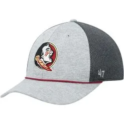'47 Men's Gray/Black Florida State Seminoles Harbinger Trophy Flex Hat